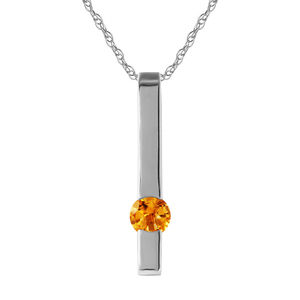 14K. SOLID GOLD NECKLACE WITH NATURALCITRINE (White Gold)
